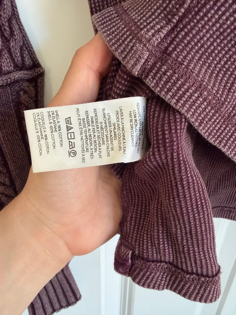 We The Free Cable-Trim Mock Neck Sweater - Plum - Picture 8 of 8